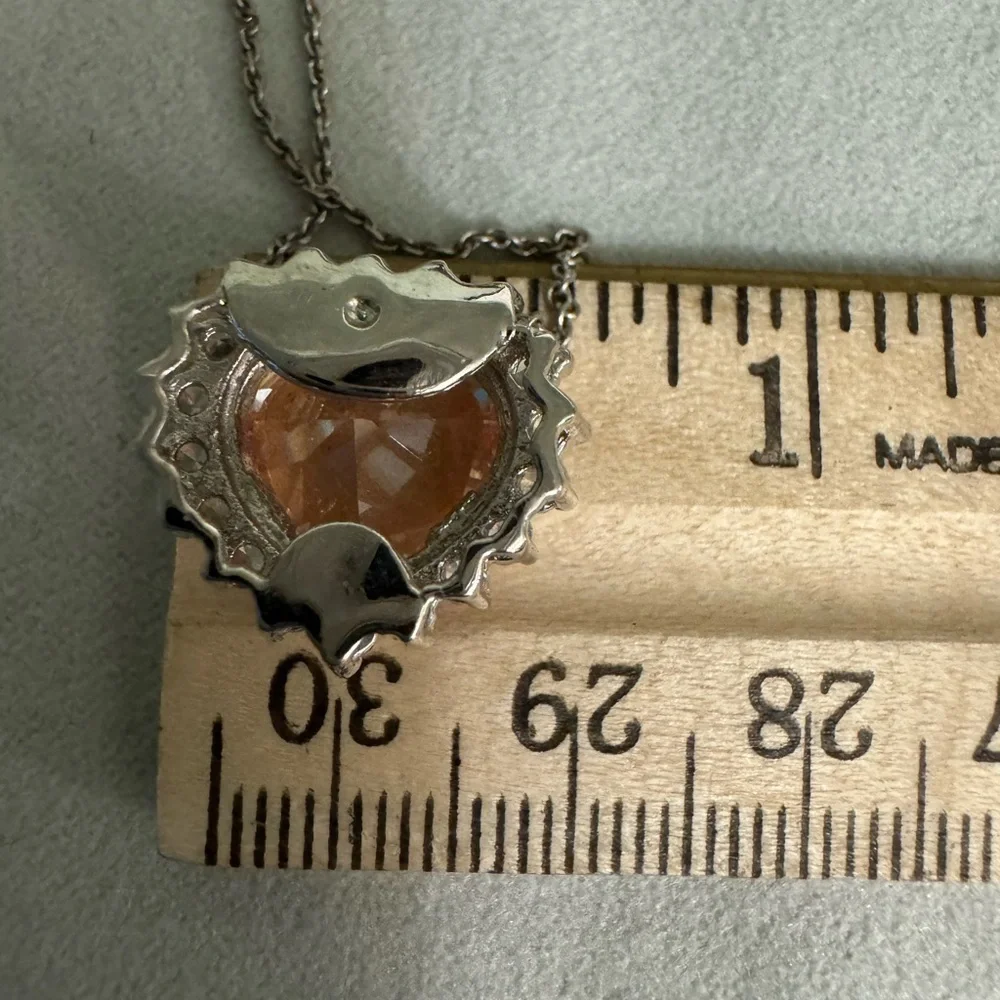 Women’s Sterling Silver Crystal Citrine Pendant Necklace